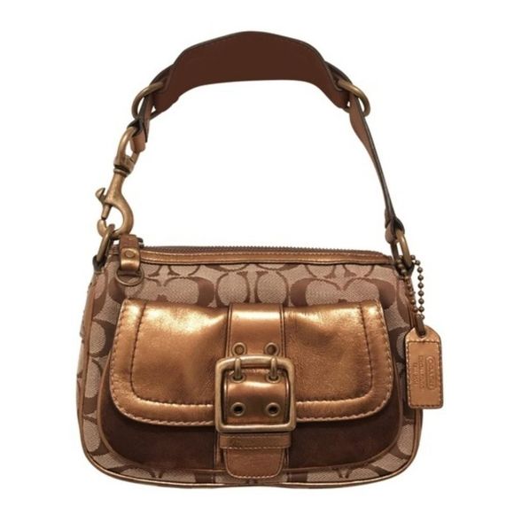 Coach Mini Bag in Brown and Gold - Picture 1 of 8
